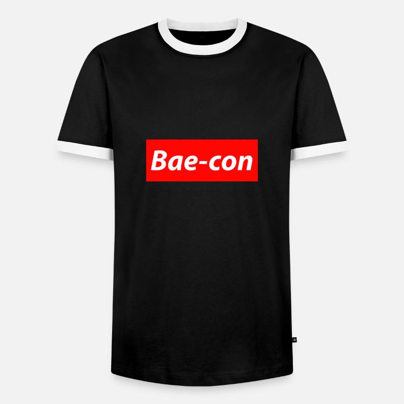 Bae-con - Men's Ringer Shirt - black/white