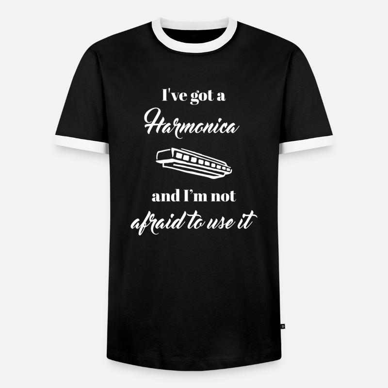 harmonica - harmonica player - harmonica - Men's Ringer Shirt - black/white