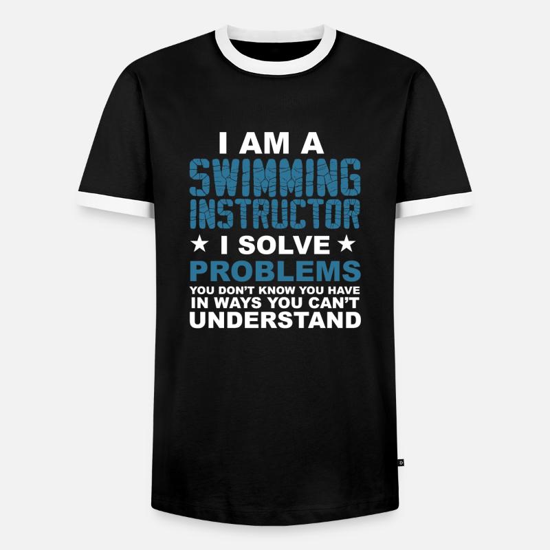 Ich bin ein Schwimmlehrer.. - Geschenk - Männer Kontrast-T-Shirt - Schwarz/Weiß
