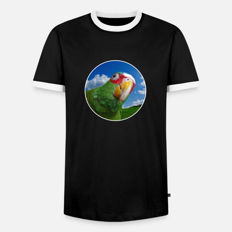 White-fronted Amazon - Men's Ringer Shirt - black/white