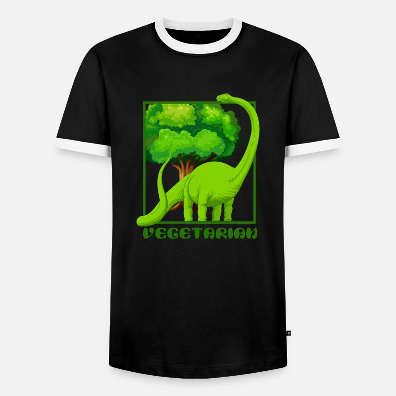 Dinosaurier Brachiosaurus - Männer Kontrast-T-Shirt - Schwarz/Weiß