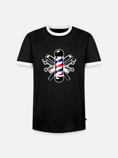 Retro Barber Shop Bart Geschenk - Männer Kontrast-T-Shirt - Schwarz/Weiß
