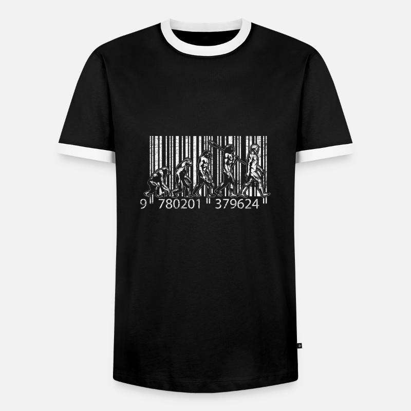 Evolution gift mankind gift - Men's Ringer Shirt - black/white
