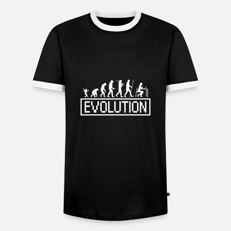 Evolution Computer Geschenk - Männer Kontrast-T-Shirt - Schwarz/Weiß