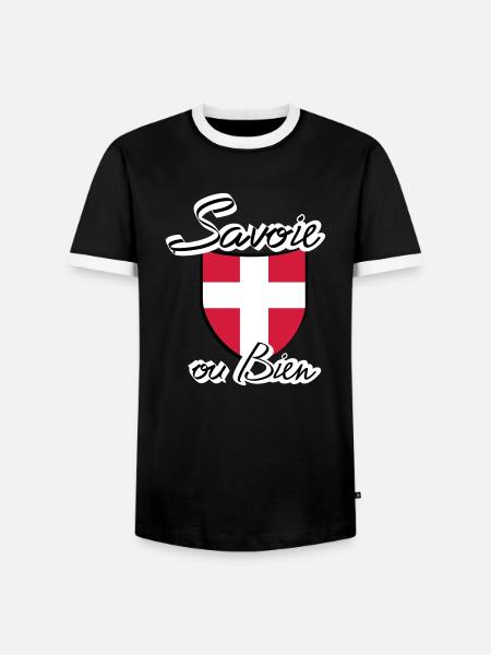 ecusson savoie - T-shirt contrasté Homme - noir/blanc