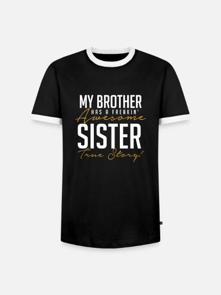 Schwester Bruder Geschenk - Männer Kontrast-T-Shirt - Schwarz/Weiß