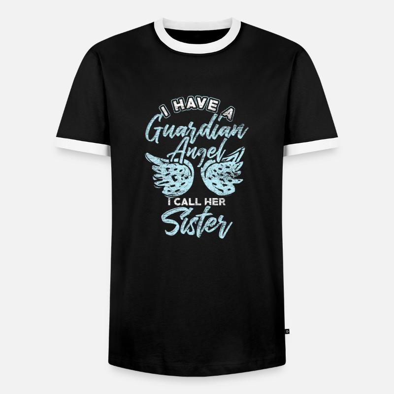 Sister protector - Men's Ringer Shirt - black/white