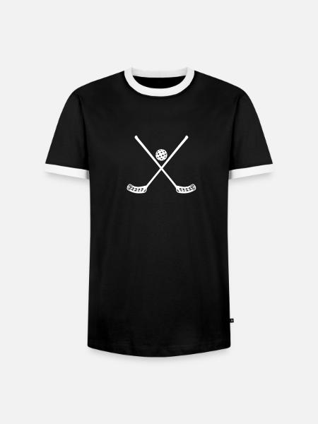Floorball - Men's Ringer Shirt - black/white