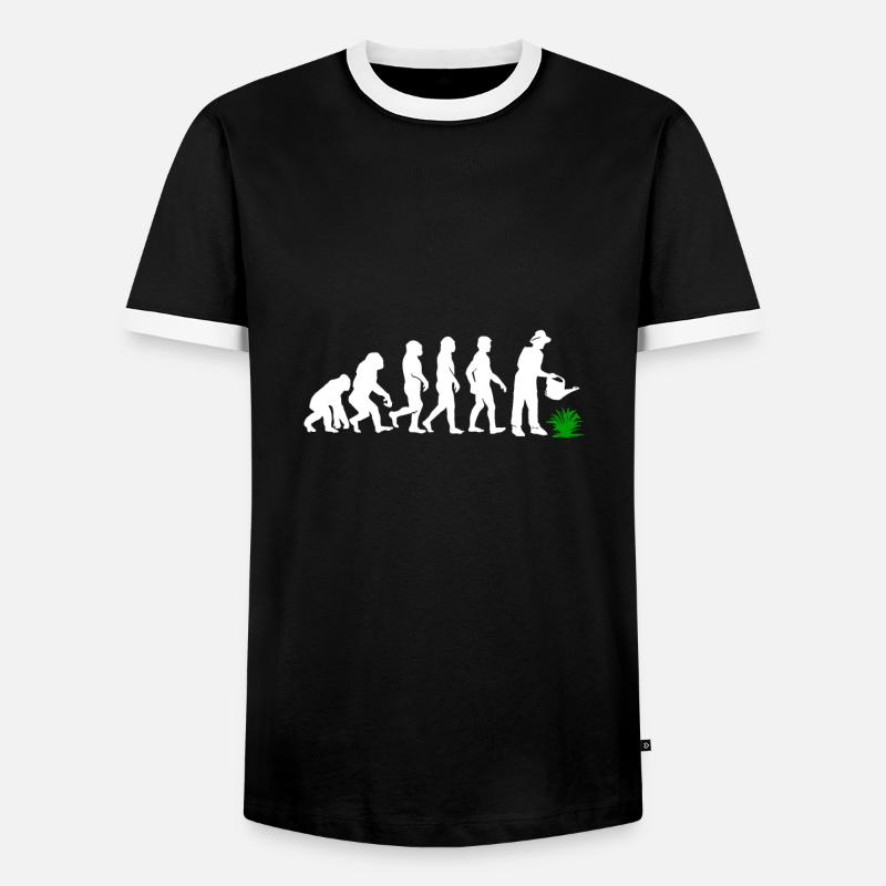 Evolution Gärtner Garten - Männer Kontrast-T-Shirt - Schwarz/Weiß