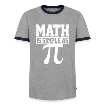 Pi Day - Men's Ringer Shirt - grey/navy  - Front - AI Model Female 172 light (172cm) & AI Model Male 178 light (178cm)