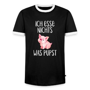 Je ne mange rien végétalien végétarien végétalien - T-shirt contrasté Homme - noir/blanc - Devant - AI Model Female 172 light (172cm) & AI Model Male 178 light (178cm)