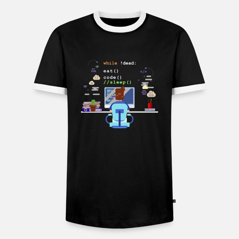 Eat Sleep Code Informatik-Programmierung - Männer Kontrast-T-Shirt - Schwarz/Weiß