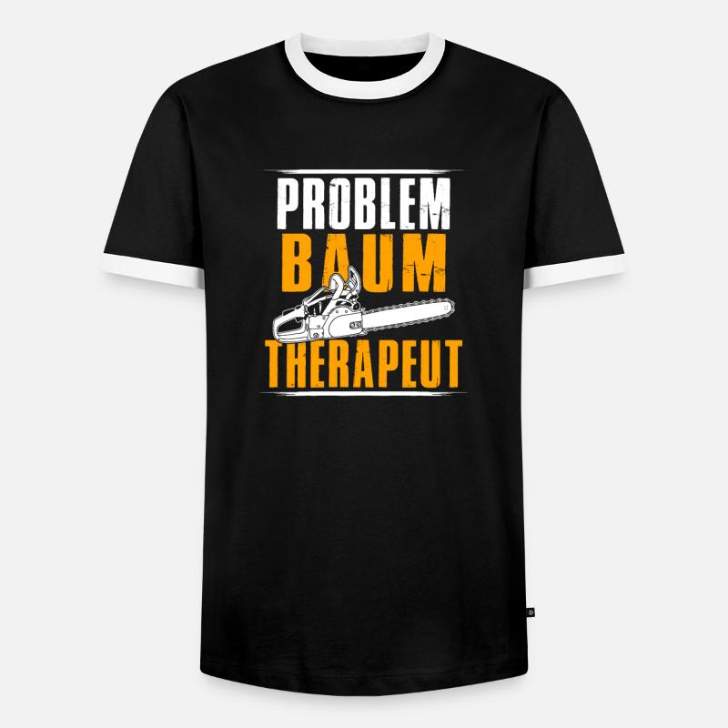 Problem Baum Therapeut - Männer Kontrast-T-Shirt - Schwarz/Weiß