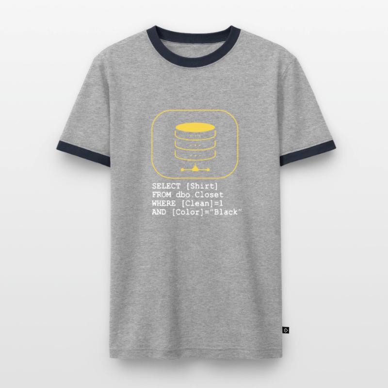 Code Database SQL Sarcasm Developer Gift Men's Ringer Shirt