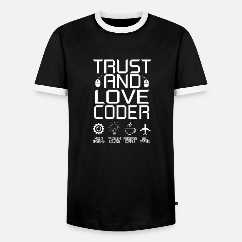 Coder Programmierer Kaffee Entwickler Geschenk - Männer Kontrast-T-Shirt - Schwarz/Weiß