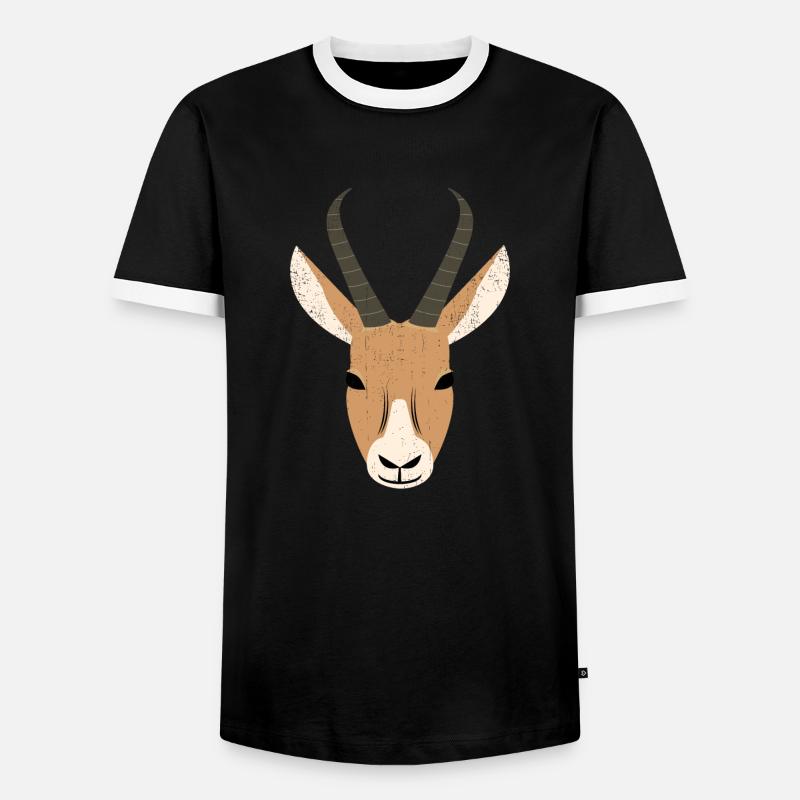 Springbock - Männer Kontrast-T-Shirt - Schwarz/Weiß