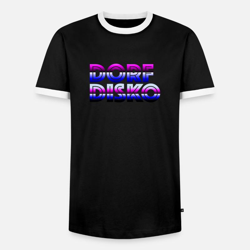 Dorf Disko - Männer Kontrast-T-Shirt - Schwarz/Weiß
