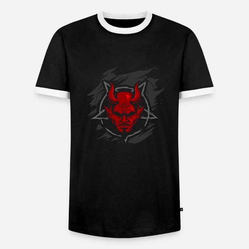 Satan Devil halloween - Men's Ringer Shirt - black/white