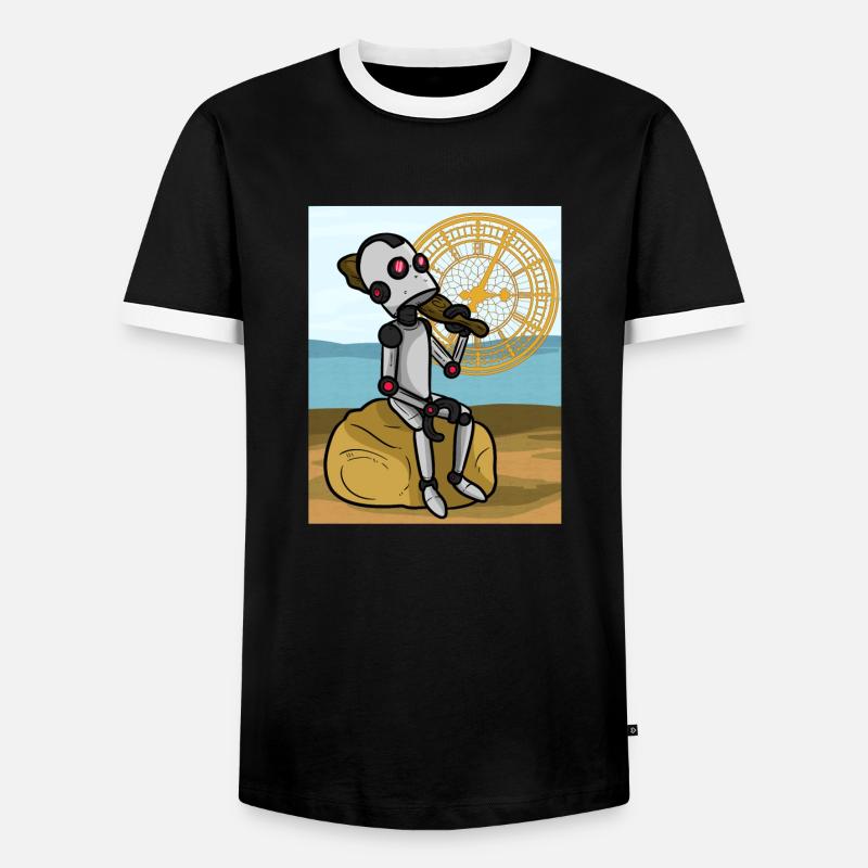 Robot Backtrak Roboter Backtrak - Männer Kontrast-T-Shirt - Schwarz/Weiß