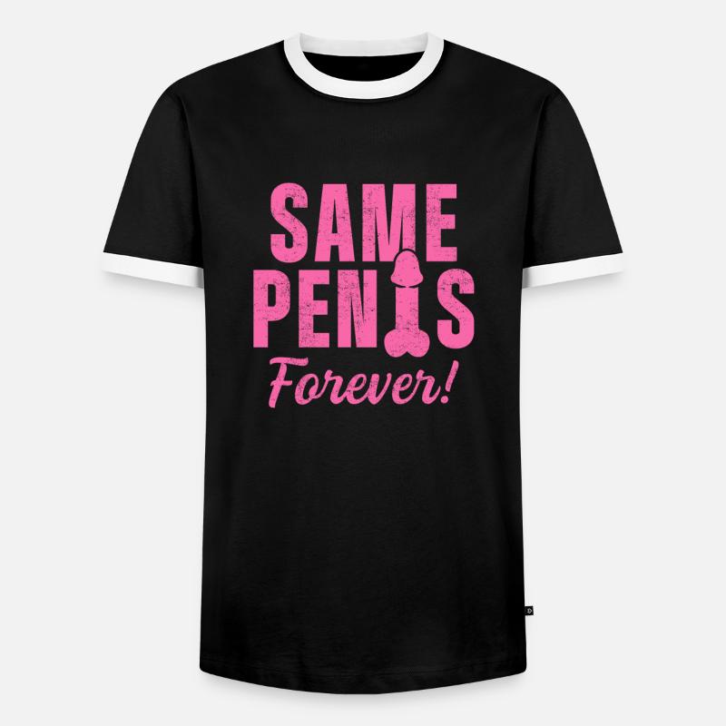 Same Penis forever - Männer Kontrast-T-Shirt - Schwarz/Weiß