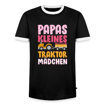 Landwirt Kinder Traktor Geschenk · Traktor Mädchen - Männer Kontrast-T-Shirt - Schwarz/Weiß - Vorne - AI Model Female 172 light (172cm) & AI Model Male 178 light (178cm)