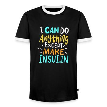 Diabète sucré cadeau d'insuline diabétique - T-shirt contrasté Homme - noir/blanc - Devant - AI Model Female 172 light (172cm) & AI Model Male 178 light (178cm)