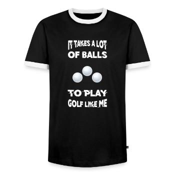 Balles de golf - T-shirt contrasté Homme - noir/blanc - Devant - AI Model Female 172 light (172cm) & AI Model Male 178 light (178cm)