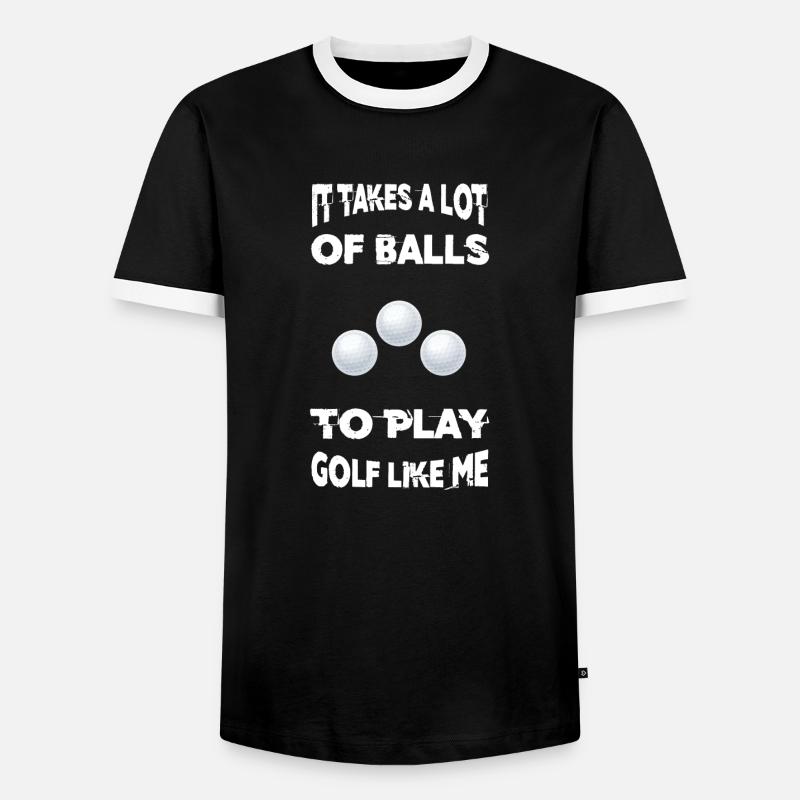 Golf Balls - Männer Kontrast-T-Shirt - Schwarz/Weiß
