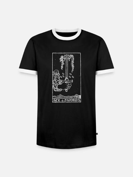 Tarotkort Ace of Swords - Swords Ass Gift - Herre kontrast-T-shirt - sort/hvid