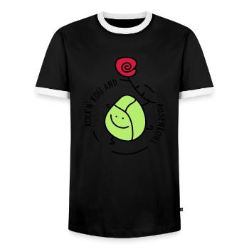 Rock and Roll - Männer Kontrast-T-Shirt - Schwarz/Weiß - Vorne - AI Model Female 172 light (172cm) & AI Model Male 178 light (178cm)