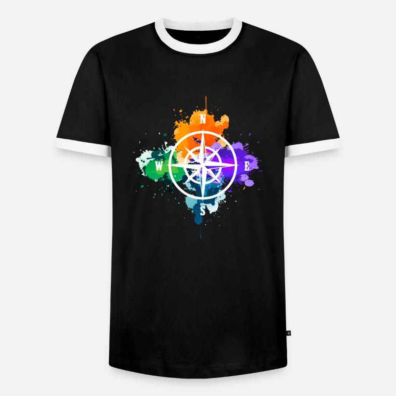 Kompass Wegweiser Geschenk Geschenkidee - Männer Kontrast-T-Shirt - Schwarz/Weiß