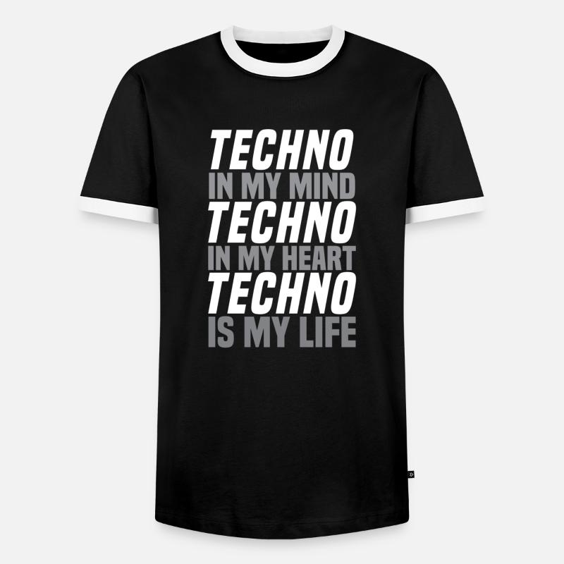 Techno - Men's Ringer Shirt - black/white