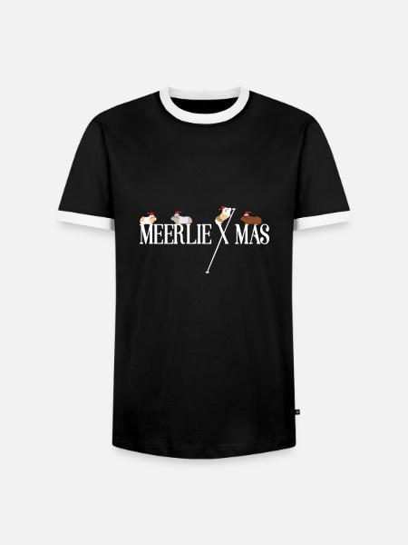 Meerschwein - Männer Kontrast-T-Shirt - Schwarz/Weiß