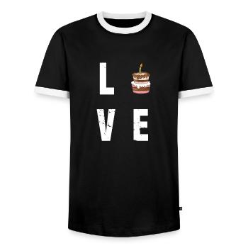 Kuchen Torte Törtchen Backen Bäcker Konditor Cake - Männer Kontrast-T-Shirt - Schwarz/Weiß - Vorne - AI Model Female 172 light (172cm) & AI Model Male 178 light (178cm)