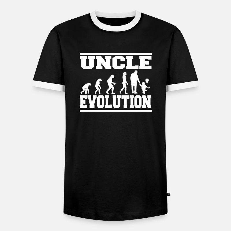 UNCLE EVOLUTION skjorte - Kontrast-T-skjorte for menn - svart/hvit