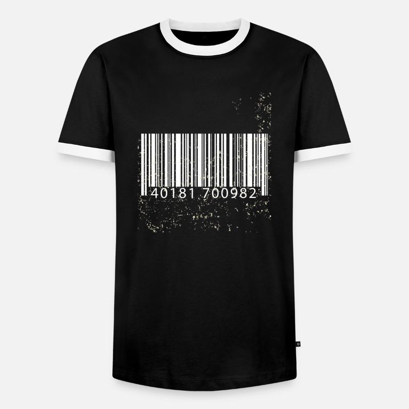 Barcode Geschenkidee - Männer Kontrast-T-Shirt - Schwarz/Weiß