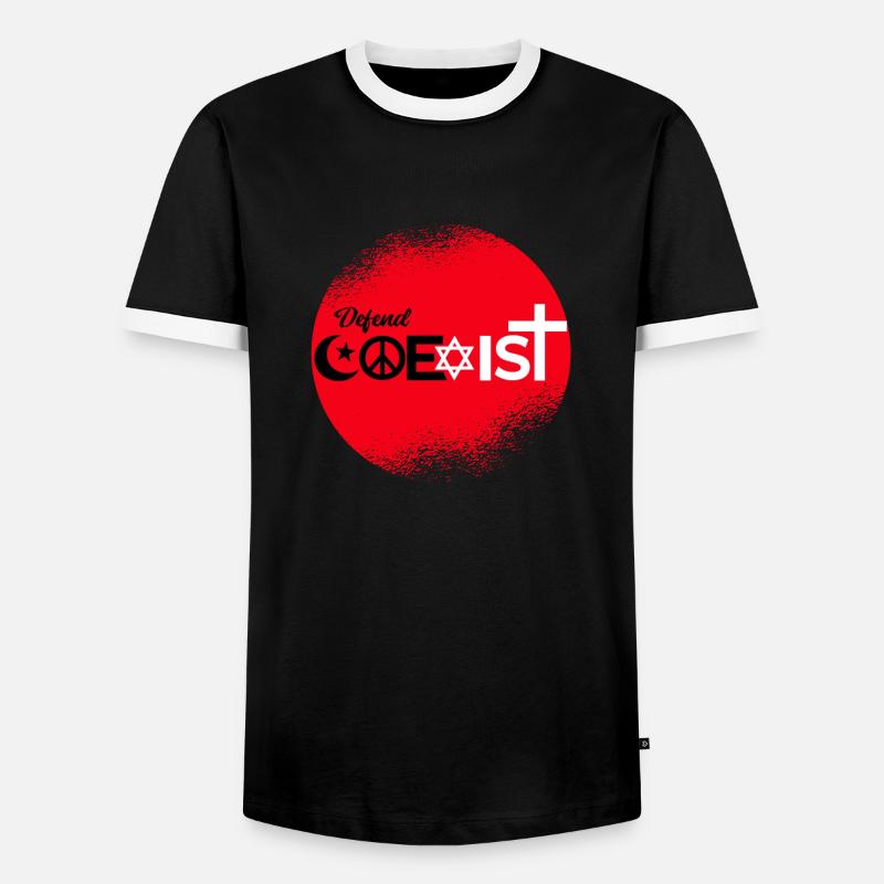 Defend Coexist - Men's Ringer Shirt - black/white