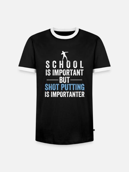 Kugelstoßen Kugelstoßer Kugelstoß Leichtathletik - Männer Kontrast-T-Shirt - Schwarz/Weiß