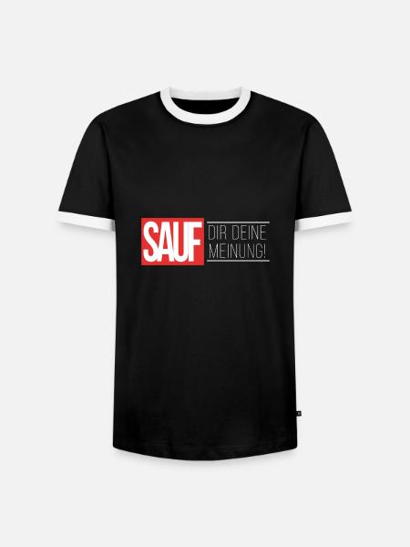 Sauf dir deine Meinung - Männer Kontrast-T-Shirt - Schwarz/Weiß