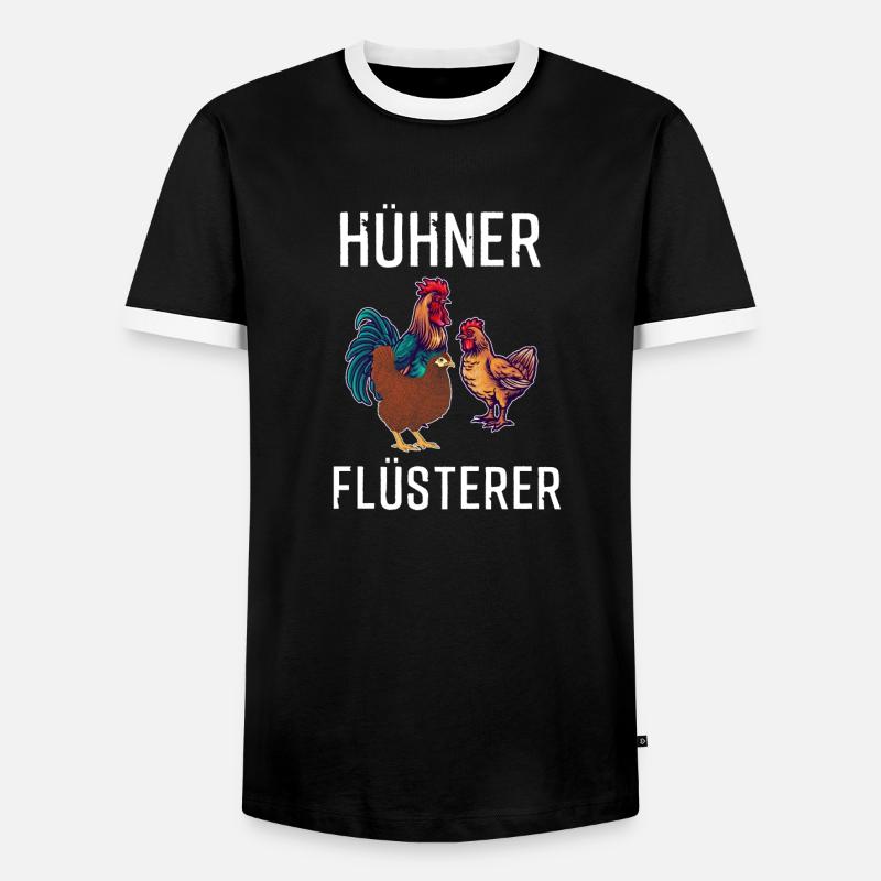 Hühner Flüsterer Huhn - Männer Kontrast-T-Shirt - Schwarz/Weiß