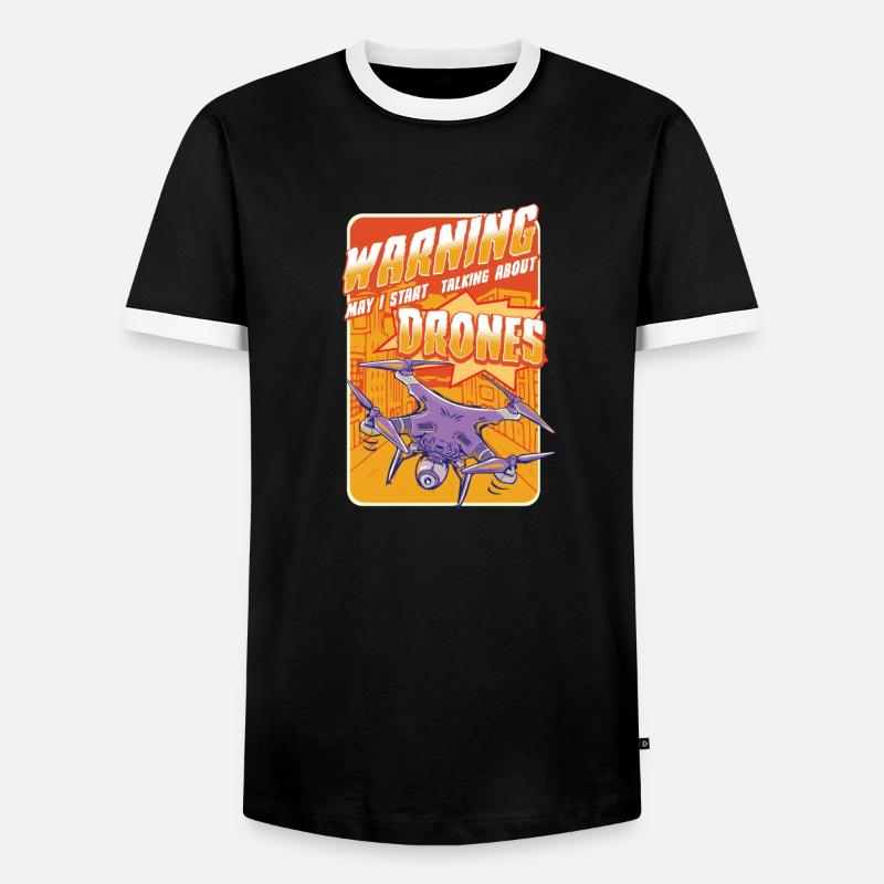 DRONES - Männer Kontrast-T-Shirt - Schwarz/Weiß