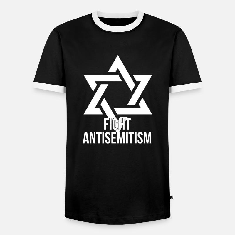 Antisemitismus bekämpfen - Männer Kontrast-T-Shirt - Schwarz/Weiß