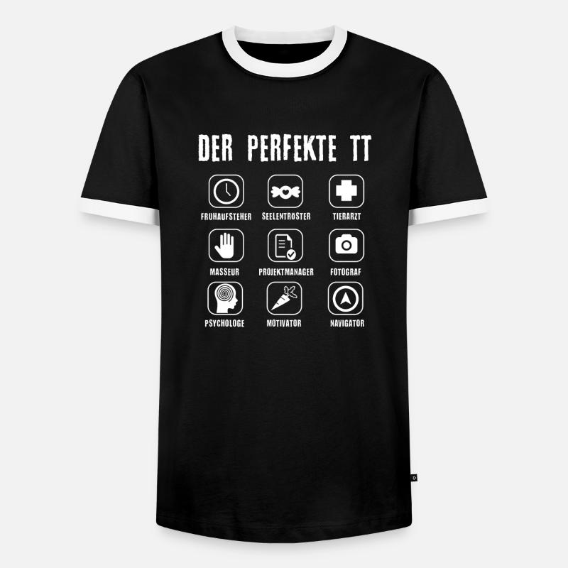 Der perfekte TT - Männer Kontrast-T-Shirt - Schwarz/Weiß