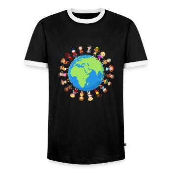 Journée De la Terre Écologistes Écologie Enfants - T-shirt contrasté Homme - noir/blanc - Devant - AI Model Female 172 light (172cm) & AI Model Male 178 light (178cm)