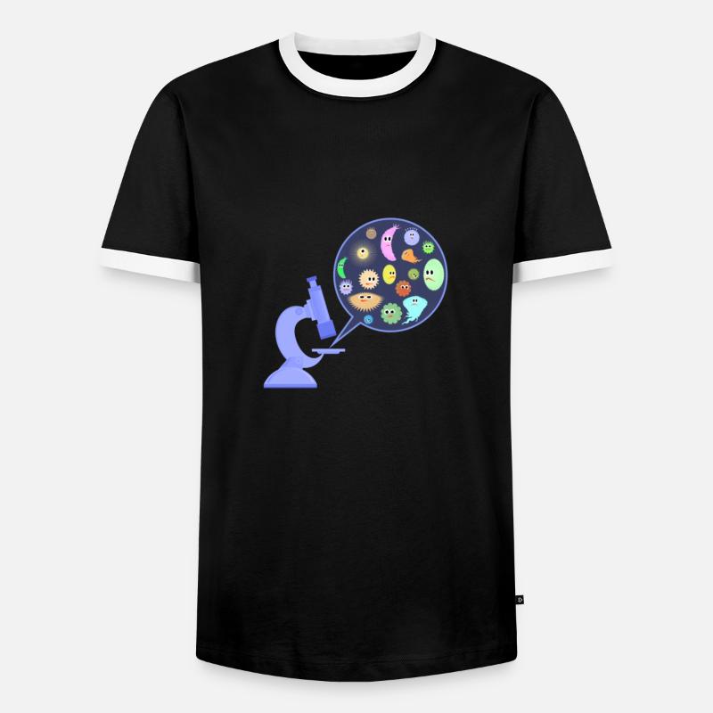 Germs under the microscope - Men's Ringer Shirt - black/white