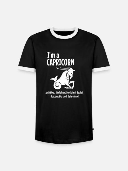 Ich bin ein Steinbock - Männer Kontrast-T-Shirt - Schwarz/Weiß