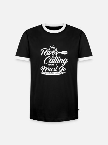 Lustiger Kanu-Geschenk-Fluss ruft Geschenk - Männer Kontrast-T-Shirt - Schwarz/Weiß