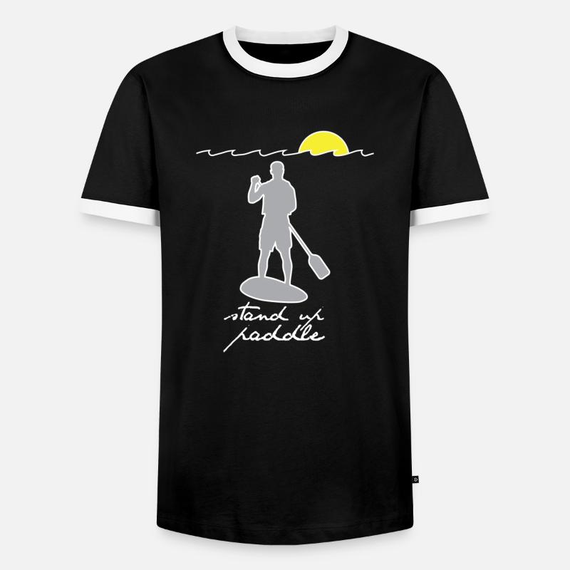 SUP - Stand Up Paddle - Men's Ringer Shirt - black/white
