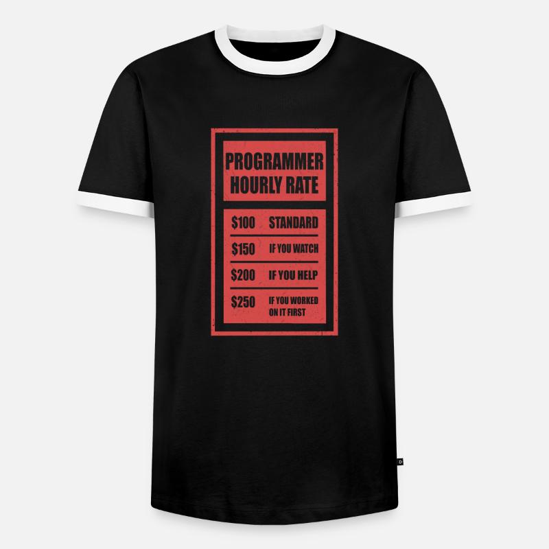 Programmeur programmeur horaire - T-shirt contrasté Homme - noir/blanc