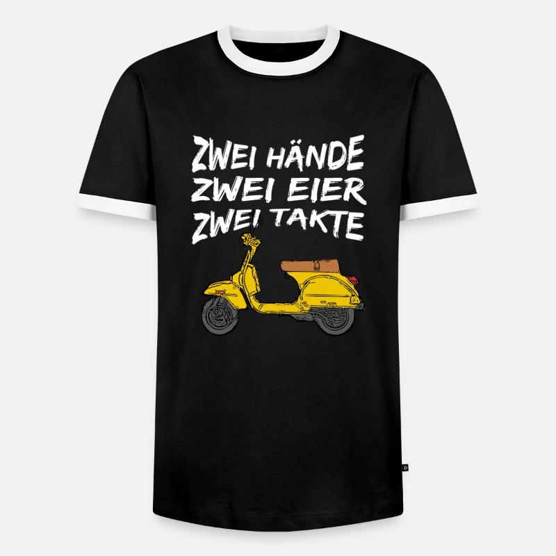 Zweitakter Motorroller - Männer Kontrast-T-Shirt - Schwarz/Weiß